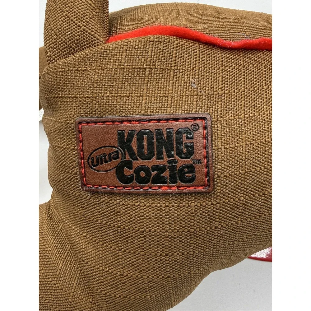 KONG Cozie Ultra Megan Monkey Dog Toy Large Squeaky Ripstop Brown Blue